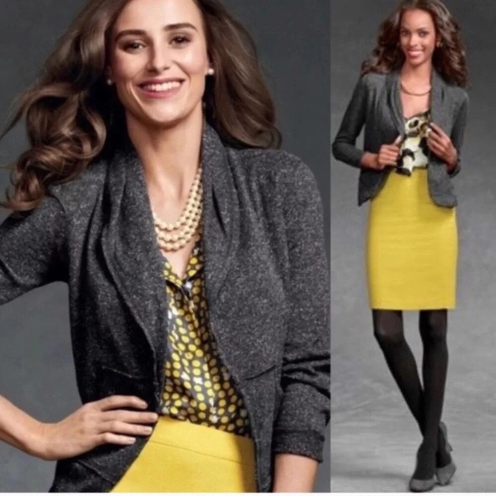 CAbi Style 170‎ Fleck Heather Gray Cardigan Blazer